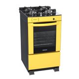 Fogao A Gas 4 Bocas Venax Delplus Vitreo Bl Amarelo