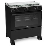 Fogão 5 Bocas a Gás Itatiaia Star New Acendimento Automático e Forno Limpa Fácil Preto Bivolt
