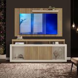 Rack E Painel Para Tv 65 Polegadas 180cm Buriti Off White Goody Shop Jm