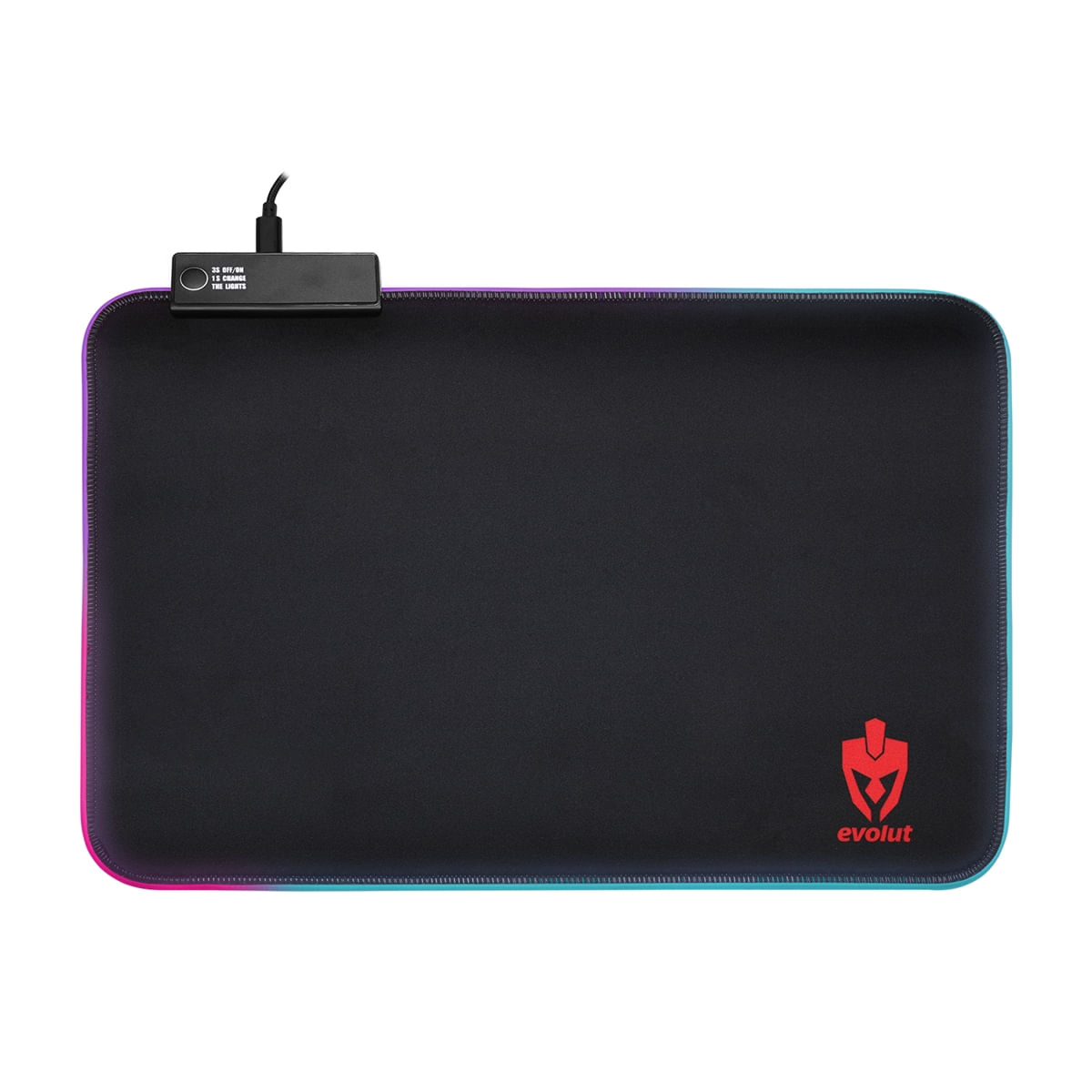 Mouse Pad Gamer Antiderrapante RGB Evolut EG-410 Médio 35x25cm