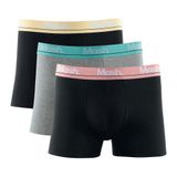 Kit 3 Cuecas Mash Boxer Cotton Elastico Bordado - Cinza - M