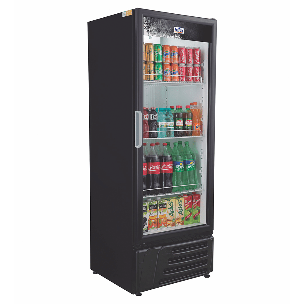 Refrigerador/ Expositor Vertical Visa Cooler Rf-004 Porta De Vidro - Preto 410 L +2 A +8°c Iluminação Led - Frilux 110v Frilux