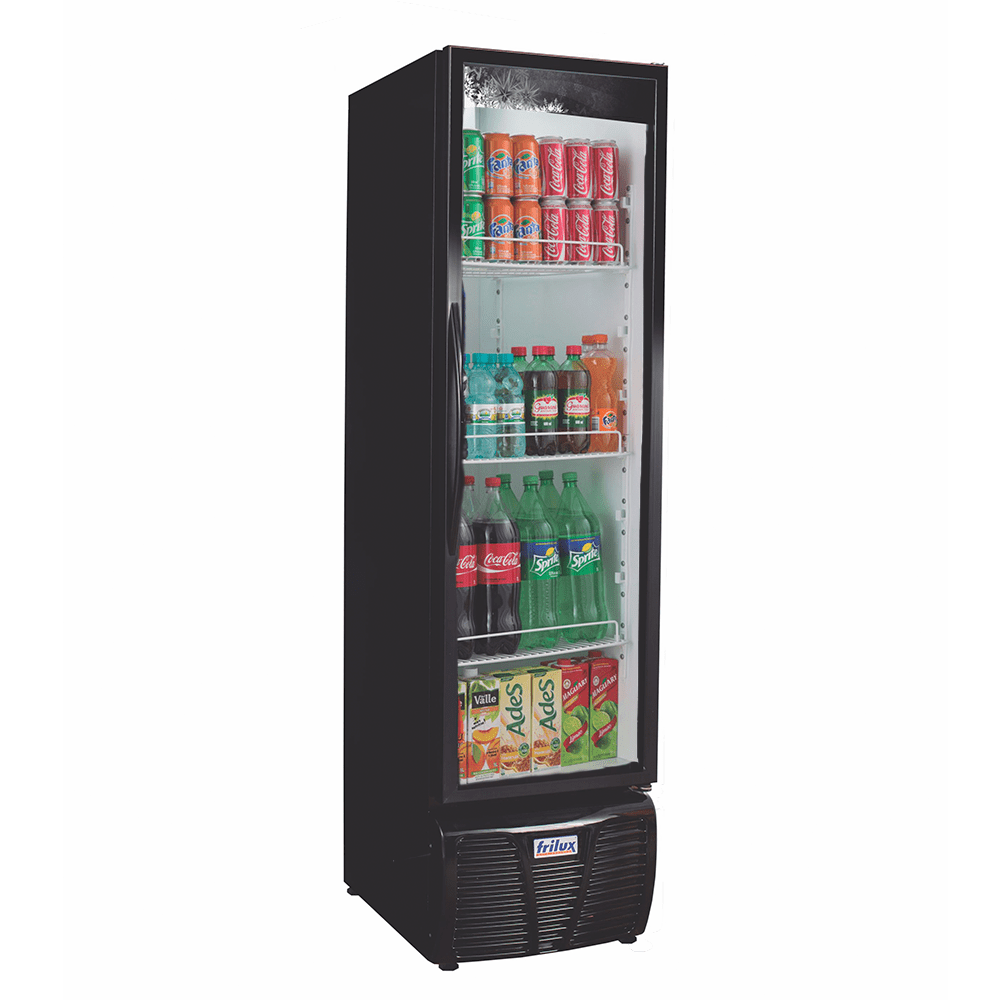 Refrigerador/ Expositor Vertical Visa Cooler Rf-003 Porta De Vidro - Preto 300 L +2 A +8°c Iluminação Led - Frilux 220v Frilux