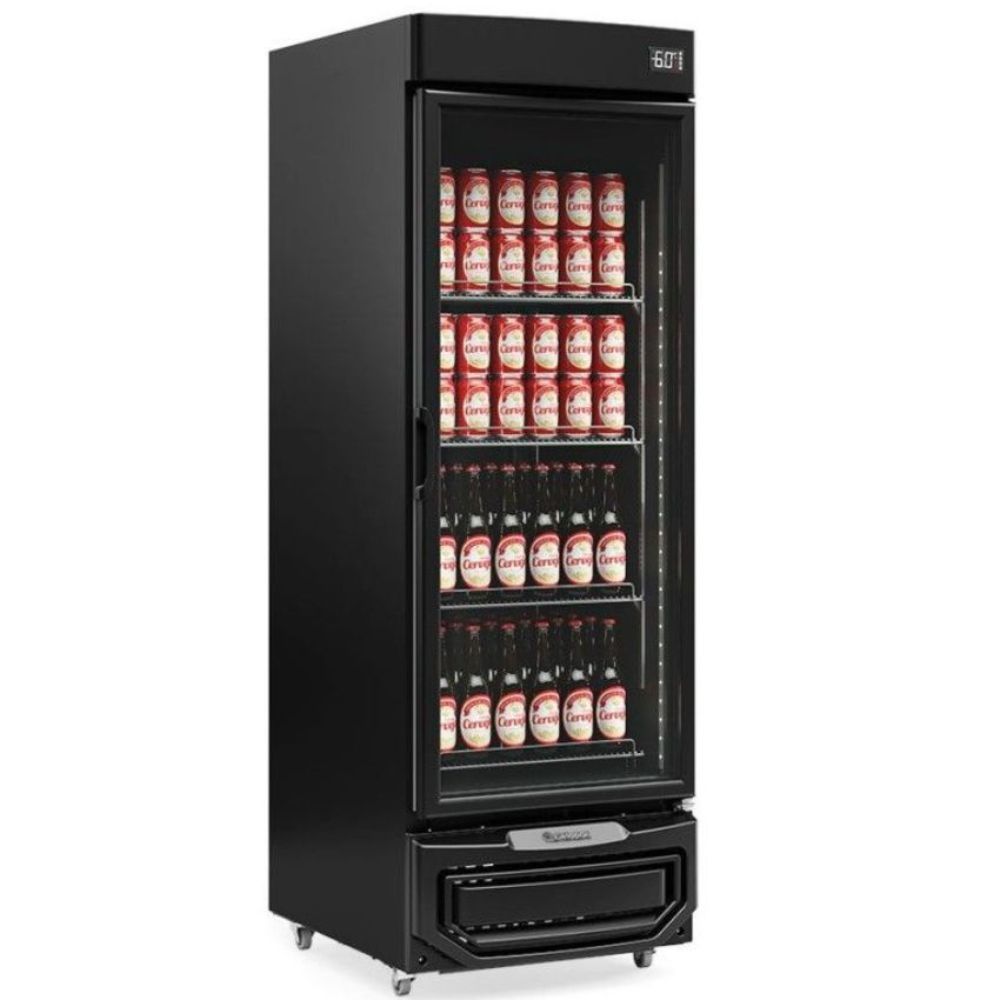 Cervejeira Vertical Com Porta De Vidro Grb57vlb Gelopar Refrigerador All Black 572 Litros 220v