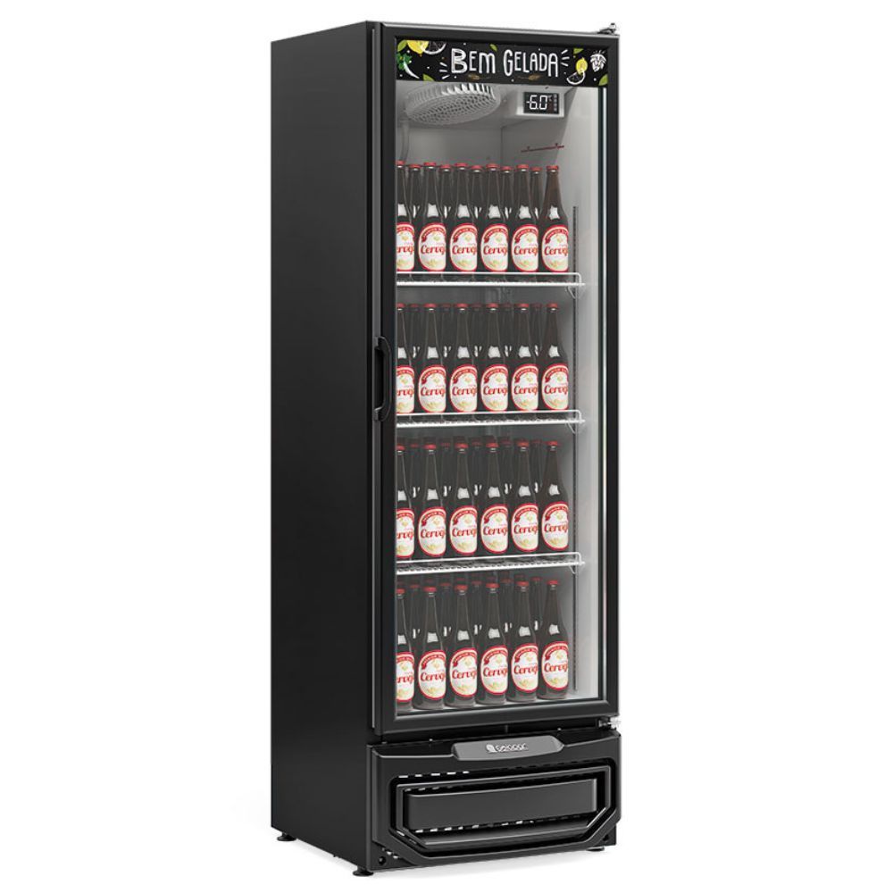 Cervejeira Vertical Com Porta De Vidro Gcb50v Gelopar Refrigerador 445 Litros Preto 220v