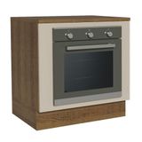 Balcão Para Forno De Embutir 80 X 60 Cm Com Tampo Rustic/crema Agata Madesa