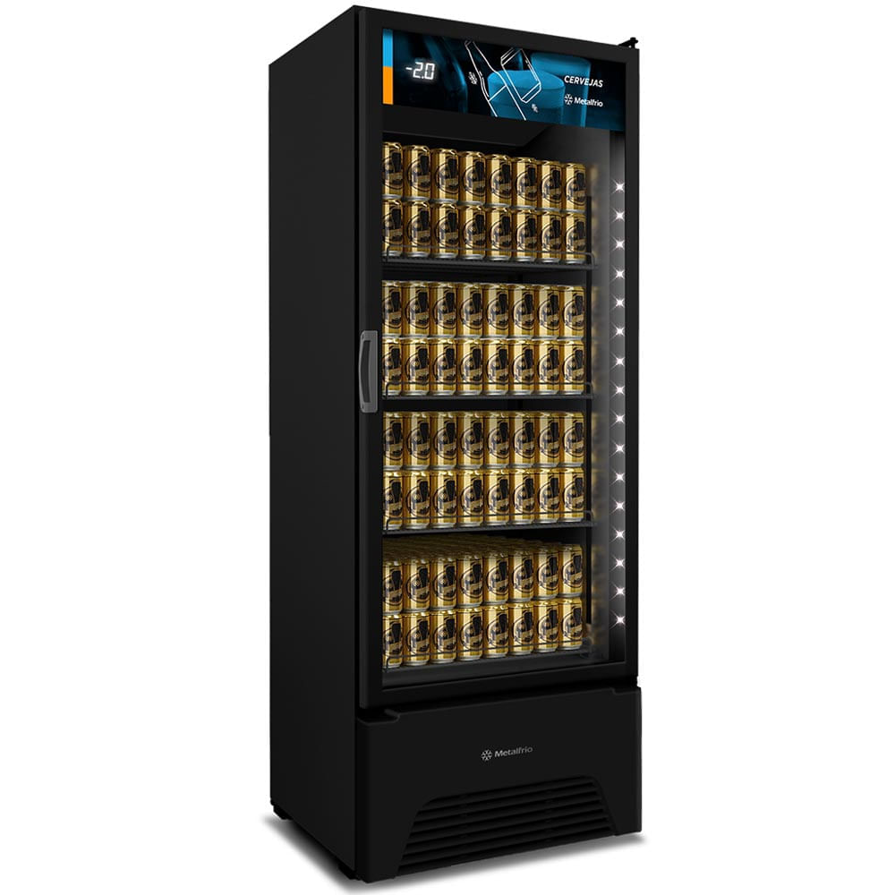 Cervejeira All Black Optima Vn50ah Metalfrio Expositor 576 Litros Preto 220v