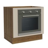 Balcão Para Forno De Embutir 80 X 60 Cm Sem Tampo Rustic/crema Agata Madesa