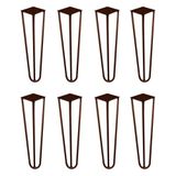 Kit 8 Pés De Metal 30 Cm Hairpin Legs Mesa De Canto Rack E Puffs Bronze