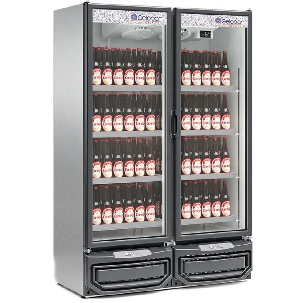 Cervejeira Vertical 2 Portas De Vidro Gcbc950 Gelopar Refrigerador 957 Litros Inox 220v