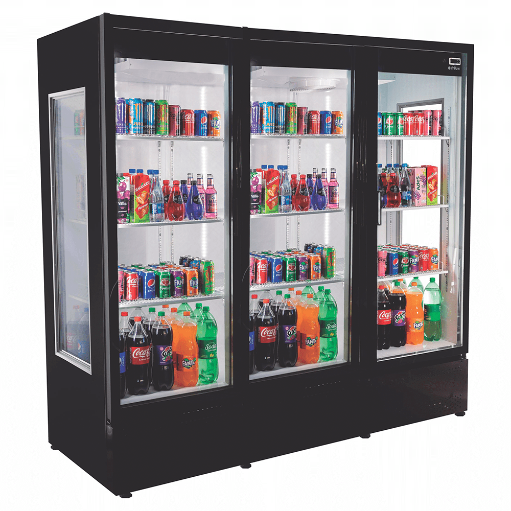 Refrigerador/ Expositor Vertical Visa Cooler Rf-007 Porta De Vidro - 3 Portas Preto 1800 L +0 A +8°c Iluminação Led - Frilux 220v Frilux