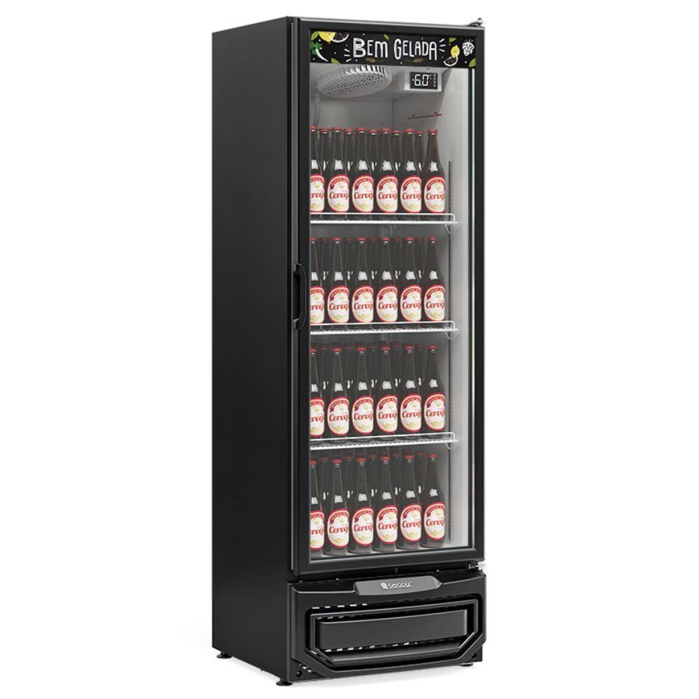 Cervejeira Vertical Com Porta De Vidro Gcb50v Gelopar Refrigerador 445 Litros Preto 110v