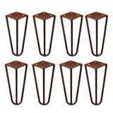 Kit 8 Pés De Metal 15 Cm Hairpin Legs Mesas De Centro Puffs Bronze