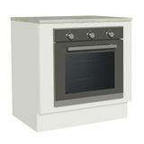 Balcão Para Forno De Embutir 80 X 60 Cm Com Tampo Branco Agata, Glamy, Stella Madesa