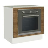 Balcão Para Forno De Embutir 80 X 60 Cm Com Tampo Branco/rustic Glamy, Stella Madesa