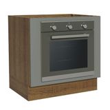 Balcão Para Forno De Embutir 80 X 60 Cm Sem Tampo Rustic/cinza Agata Madesa