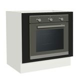 Balcão Para Forno De Embutir 80 X 60 Cm Sem Tampo Branco/preto Agata, Glamy, Stella Madesa