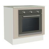 Balcão Para Forno De Embutir 80 X 60 Cm Com Tampo Branco/crema Agata Madesa