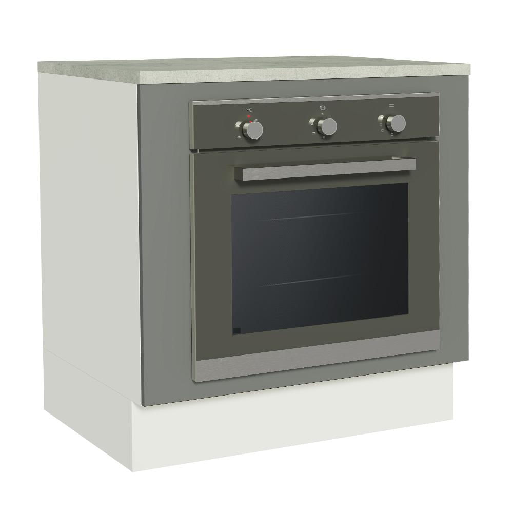 Balcão Para Forno De Embutir 80 X 60 Cm Com Tampo Branco/cinza Agata Madesa