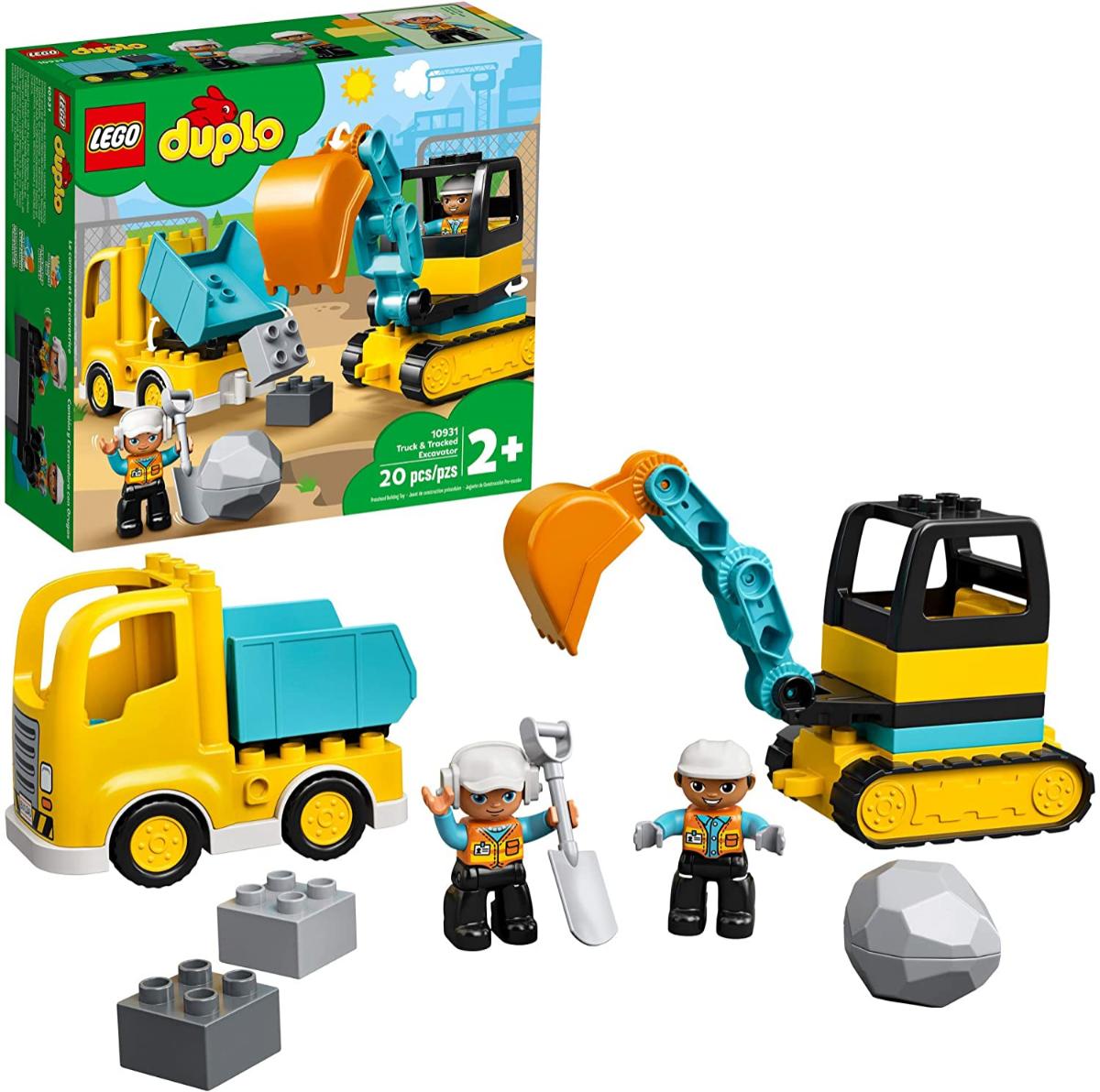 LEGO DUPLO Conjunto de construção de caminhão e escavadeira de trilho de construção