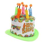 Chapéu De Fantasia De Pelúcia De Bolo De Aniversário Multicolorido Com Velas