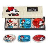 Disney Minnie Mouse Trinket Dish Set - Bandeja De Joias De Anel - Mini Bandejas De Bugiganga Cerâmica, Conjunto De Presente De Suporte De B