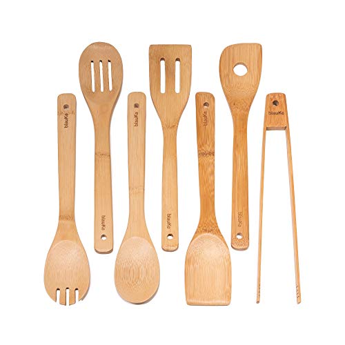 Conjunto De Utensílios De Bambu - Colheres De Madeira Para Cozinhar