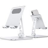 Suporte de suporte de suporte de tablet ajustável atualizado - Suporte de suporte de suporte do iPad OMOTON com base mais pesada, doca de tablet dobr