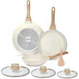 Conjunto De Frigideiras Eslite Life Com Tampas, Conjunto De Frigideiras Antiaderentes, Panelas De Omelete De Ovo, Utensílios De Cozinha Com Revestime