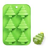 Efivs Arts 6 Bolo De Silicone Árvore De Natal Assando Bolo De Moldes De Sabão Artesanal Moldes Biscoito Gelo Bandeja De Gelo Diy Molde
