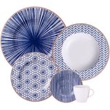 Aparelho De Jantar Tramontina Abstratta Em Porcelana Decorada 20 Peças 96589048