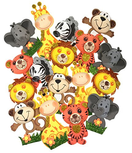 Avellim 18 Pequeno (4,5 De Altura) Espuma Safari Jungle Zoo Animais Para Chá De Bebê, Decoração De Festa De Aniversário, Toppers Cupca