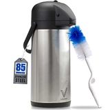 Dispensador De Café Airpot Com Bomba - Carafe De Café De Aço Inoxidável Isolado (85 Oz.) - Dispensador De Bebidas Térmicas - Urn Térmi