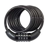 Master Lock 8114d Definir Sua Própria Combinação De Fechadura De Bicicleta, 6 Pés De Comprimento, Preto