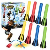 Stomp Rocket The Original Junior Rocket Launcher, 8 Foguetes De Espuma Multicolorido E Lançador De Foguetes De Ar De Brinquedo - Stem Gift