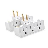 Ul Listado Questões De Cabo (2-pack) 3-outlet Aterrado 180 Graus Toque De Parede Giratória, Tomada Giratória, 3 Adaptador De Tomada De