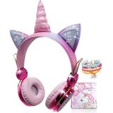 Fones De Ouvido Kids Fones De Ouvido Sem Fio Para Crianças Unicórnio Fones De Ouvido Para Meninas Bluetooth C/microfone Banda De Cabeça Ajus