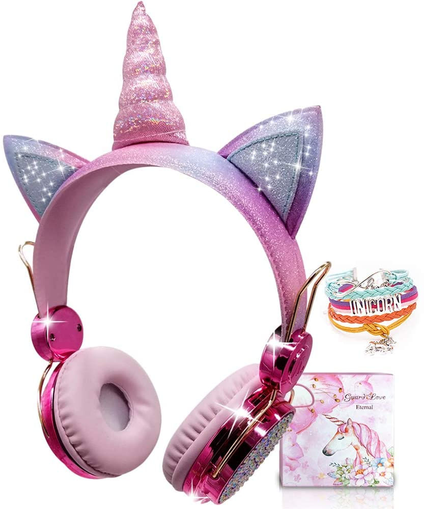 Fones De Ouvido Kids Fones De Ouvido Sem Fio Para Crianças Unicórnio Fones De Ouvido Para Meninas Bluetooth C/microfone Banda De Cabeça Ajus