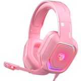 Ziumier Z30 Pink Gaming Headset Para Ps4 Ps5 Xbox One Pc Fone De Ouvido Over-ear Com Microfone De Cancelamento De Ruído Led Fluindo Rgb