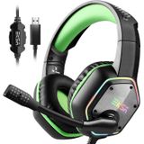 Fone De Ouvido Gamer Eksa Com Estéreo De Som Surround 7.1 Fones De Ouvido Usb Ps4 Com Microfone De Cancelamento De Ruído &amp;amp Luz Rgb Com