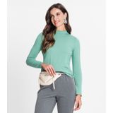 Blusa Feminina Manga Longa Gola Alta Rovitex Verde M