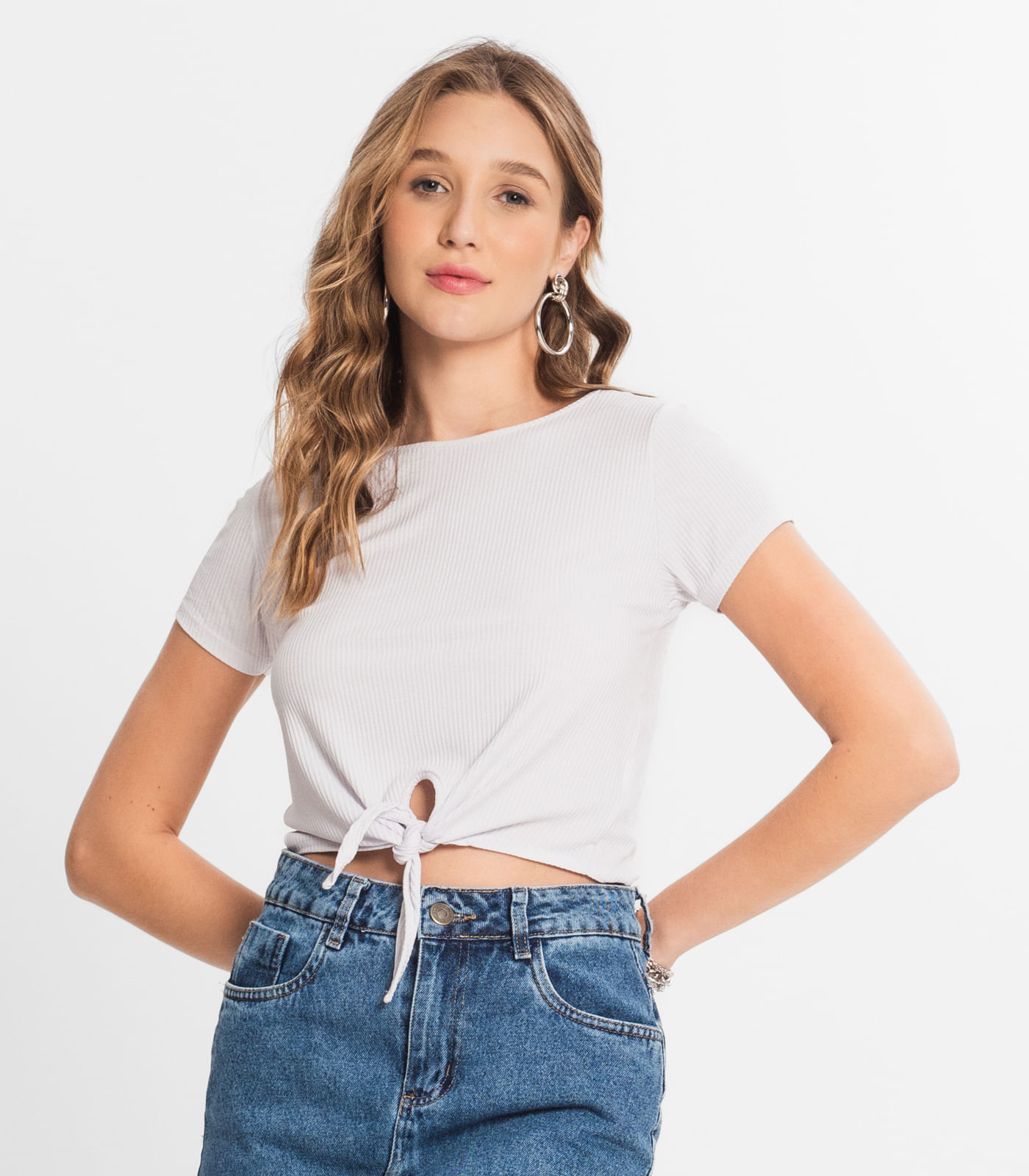 Blusa Feminina Ribana Canelada Select Branco P