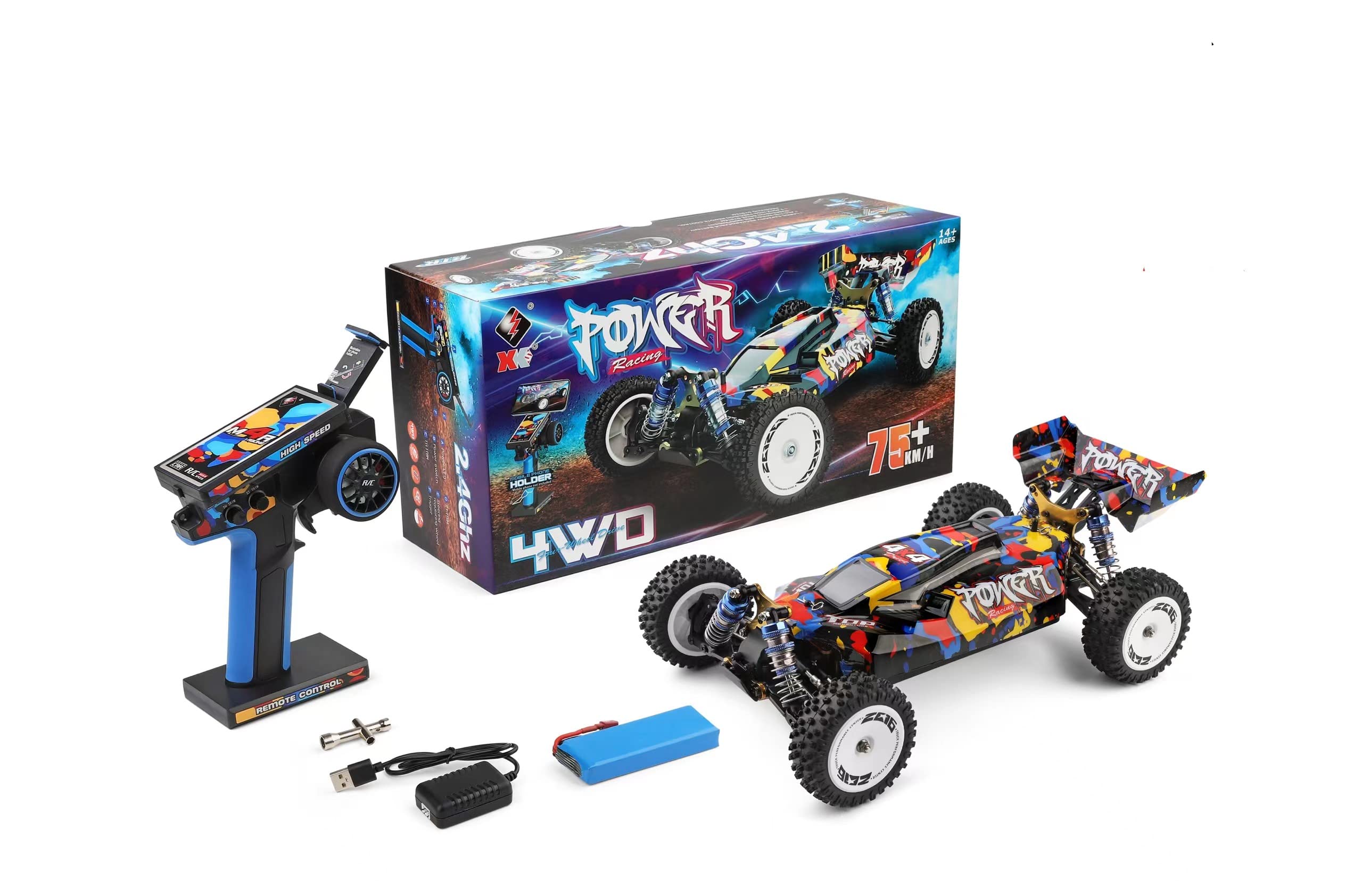 Carro Rc Wltoys 124007 75km/h 4wd Elétrico Sem Escova 1:12