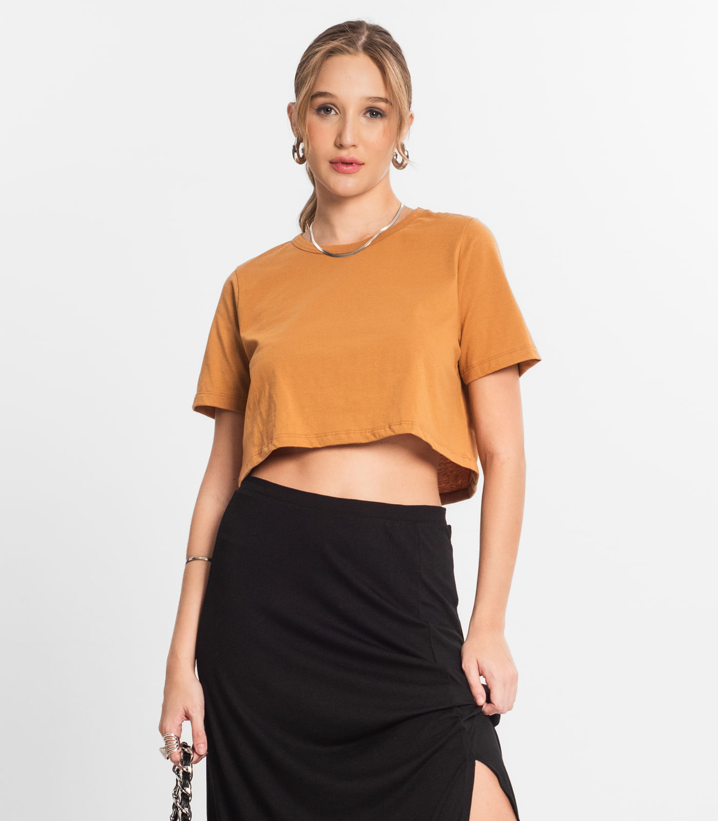 Blusa Cropped Lisa Select Marrom Gg