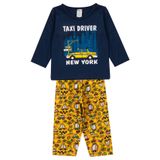 Pijama Infantil Menino Manga Longa Select Azul 8