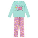 Pijama Infantil Menina Manga Longa Kappes Verde 14