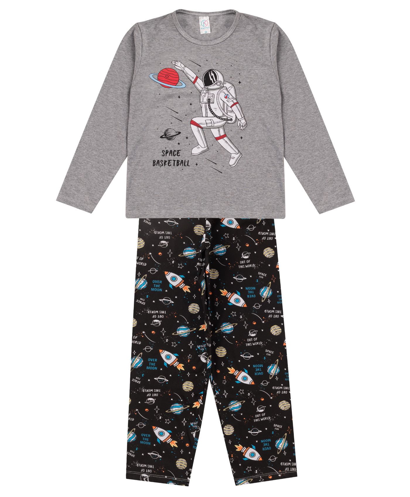 Pijama Infantil Menino Manga Longa Select Cinza 10