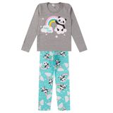 Pijama Infantil Menina Manga Longa Kappes Cinza 14