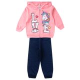 Conjunto Infantil Menina Com Jaqueta Kappes Rosa 3