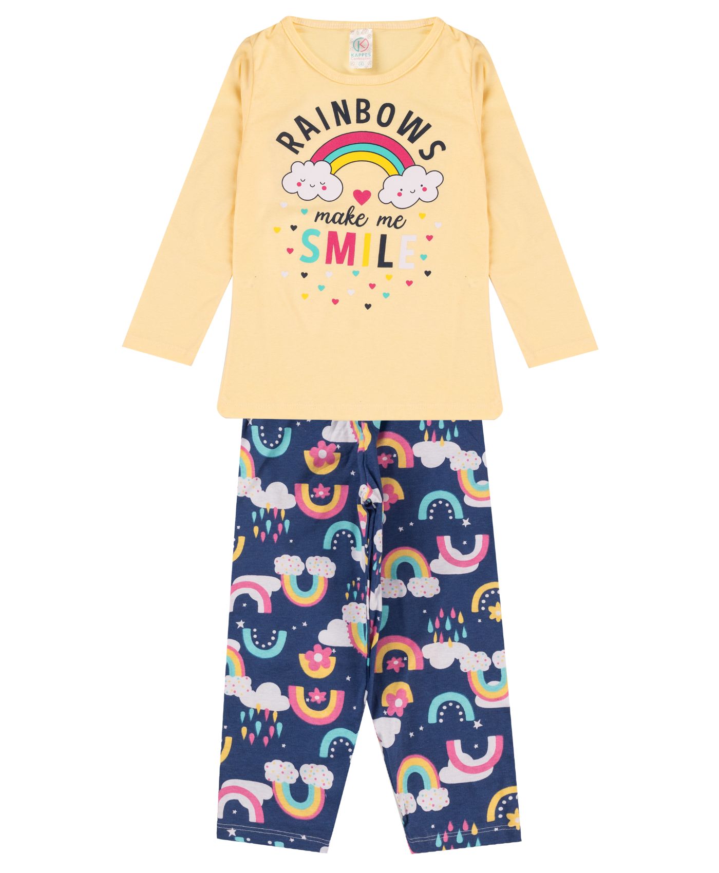 Pijama Infantil Menina Manga Longa Select Amarelo 4